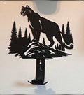 Cougar on Rock Rug Hanger