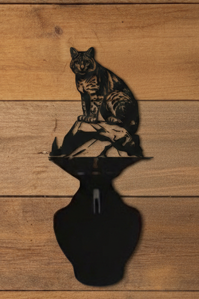 Bobcat Euro Hanger with Vase Base on Warm Wood Wall