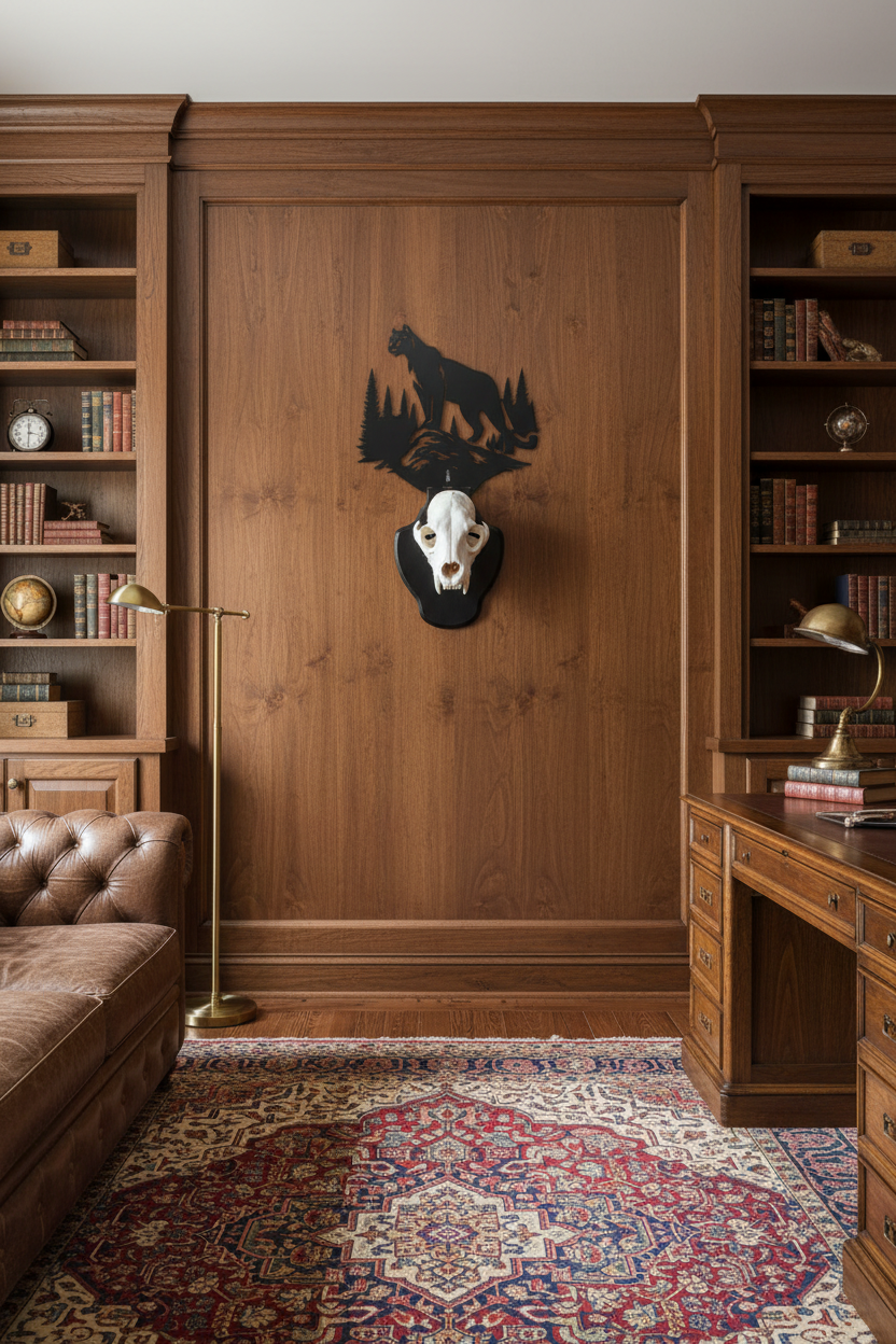 Cougar Hunting Den Fixed Skull