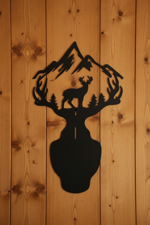 Elk Mountain Hanger on Wood Wall