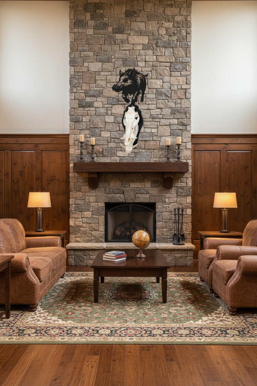Hog Wild Lodge Straight Skull