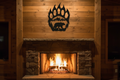 "Bear Paw Mountain Scene Metal Wall Art – 18x20 Matte Black Laser Cut Steel | Hang Em High Euro Hangers"