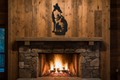 "Howling Wolf with Pup Metal Wall Art – 18x20 Matte Black Laser Cut Steel | Hang Em High Euro Hangers"