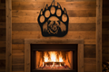 "Bear Paw Bear Face Metal Wall Art – 18x20 Matte Black Laser Cut Steel | Hang Em High Euro Hangers"