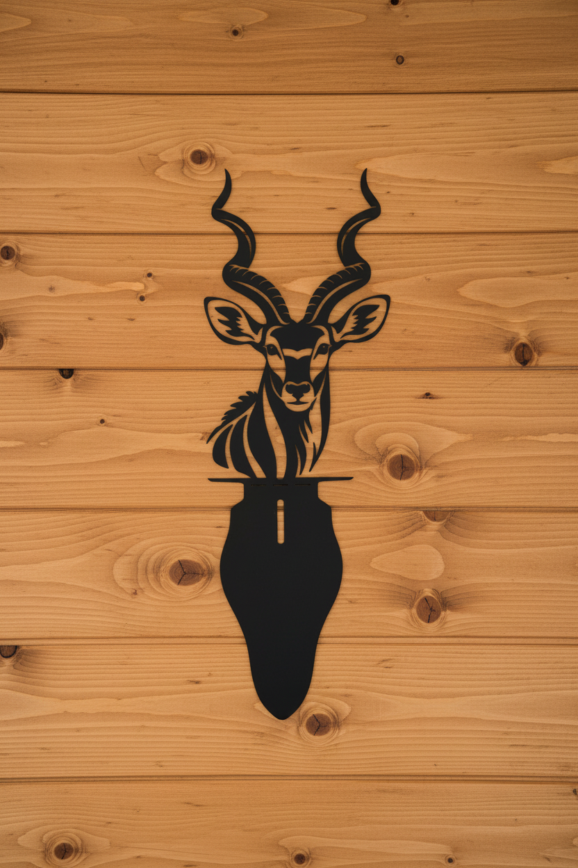 Kudu Hanger on Wood Wall